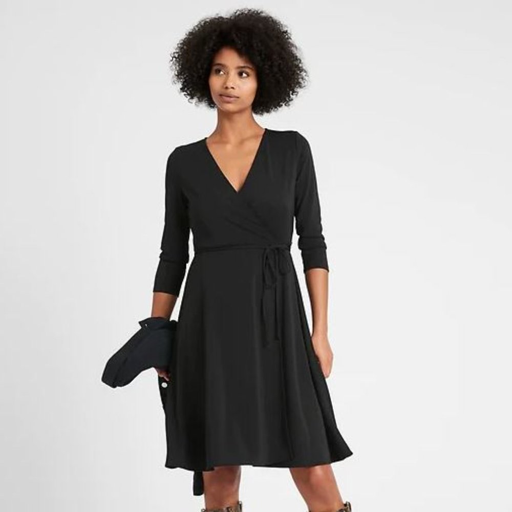 Splendid Navy Faux Wrap Dress